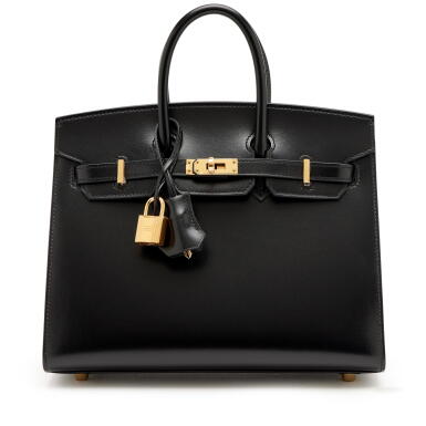 View full screen - View 1 of Lot 36. Black Box Birkin 25 Sellier Gold Hardware, 2024.