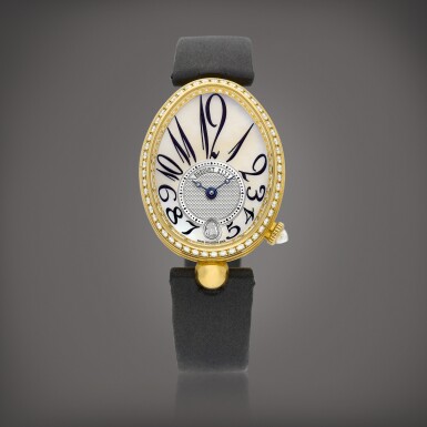 View full screen - View 1 of Lot 8608. Reine de Naples, Reference 8918 | A yellow gold and diamond-set wristwatch with mother-of-pearl dial, Circa 2010 | 寶璣 | Reine de Naples 型號8918 | 黃金鑲鑽石腕錶,備珠母貝錶盤,約2010年製.