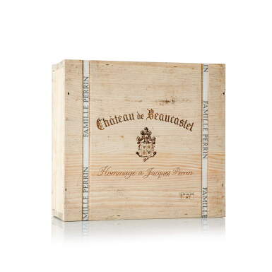 View full screen - View 1 of Lot 304. Château de Beaucastel, Hommage à Jacques Perrin 2012 (3 BT).