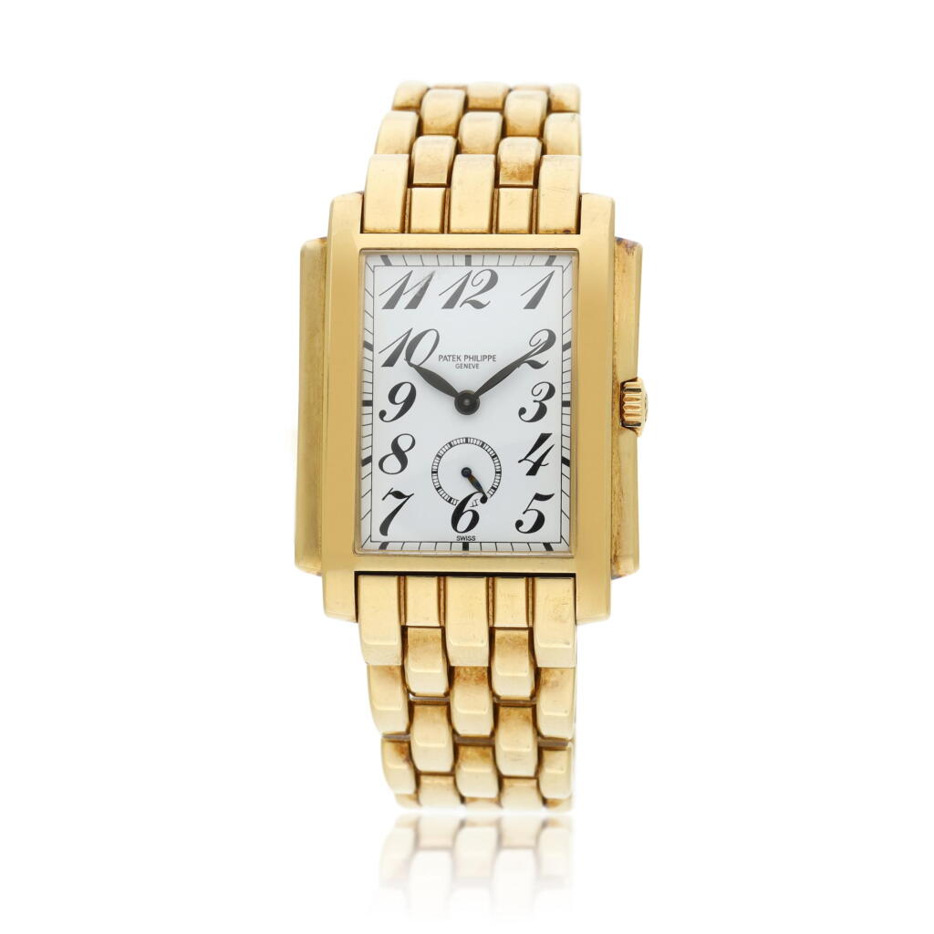 View full screen - View 1 of Lot 146. Reference 5024/1 Gondolo A yellow gold rectangular bracelet Wristwatch, Circa 2000.