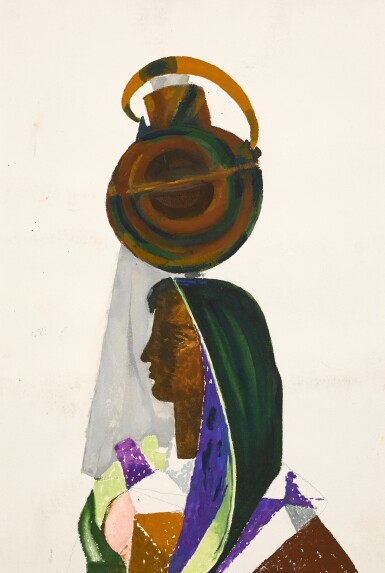 View full screen - View 1 of Lot 178. Indian Woman Carrying a Water Pot.