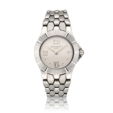 View full screen - View 1 of Lot 62. Reference 4880/1A-001 Neptune | A stainless steel bracelet watch with date, Circa 2001.