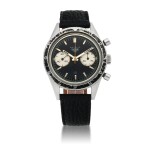 HEUER | 'MARIO ANDRETTI' AUTAVIA, REF 3646 STAINLESS STEEL CHRONOGRAPH WRISTWATCH MADE FOR THE ARGENTINIAN AIR FORCE CIRCA 1965