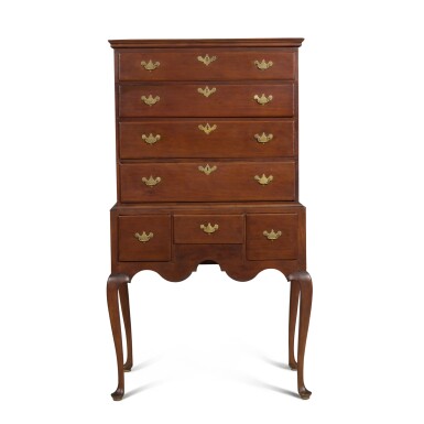 View full screen - View 1 of Lot 67. The Very Rare Case-Phelps Diminutive Queen Anne High Chest of Drawers, Joshua Case (1723-1779), Simsbury, Connecticut, circa 1765.