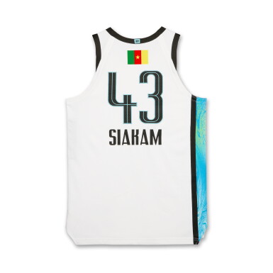 View full screen - View 1 of Lot 43. Pascal Siakam 2026 NBA All-Star Game Media Day Jersey | Cameroon Flag Patch .