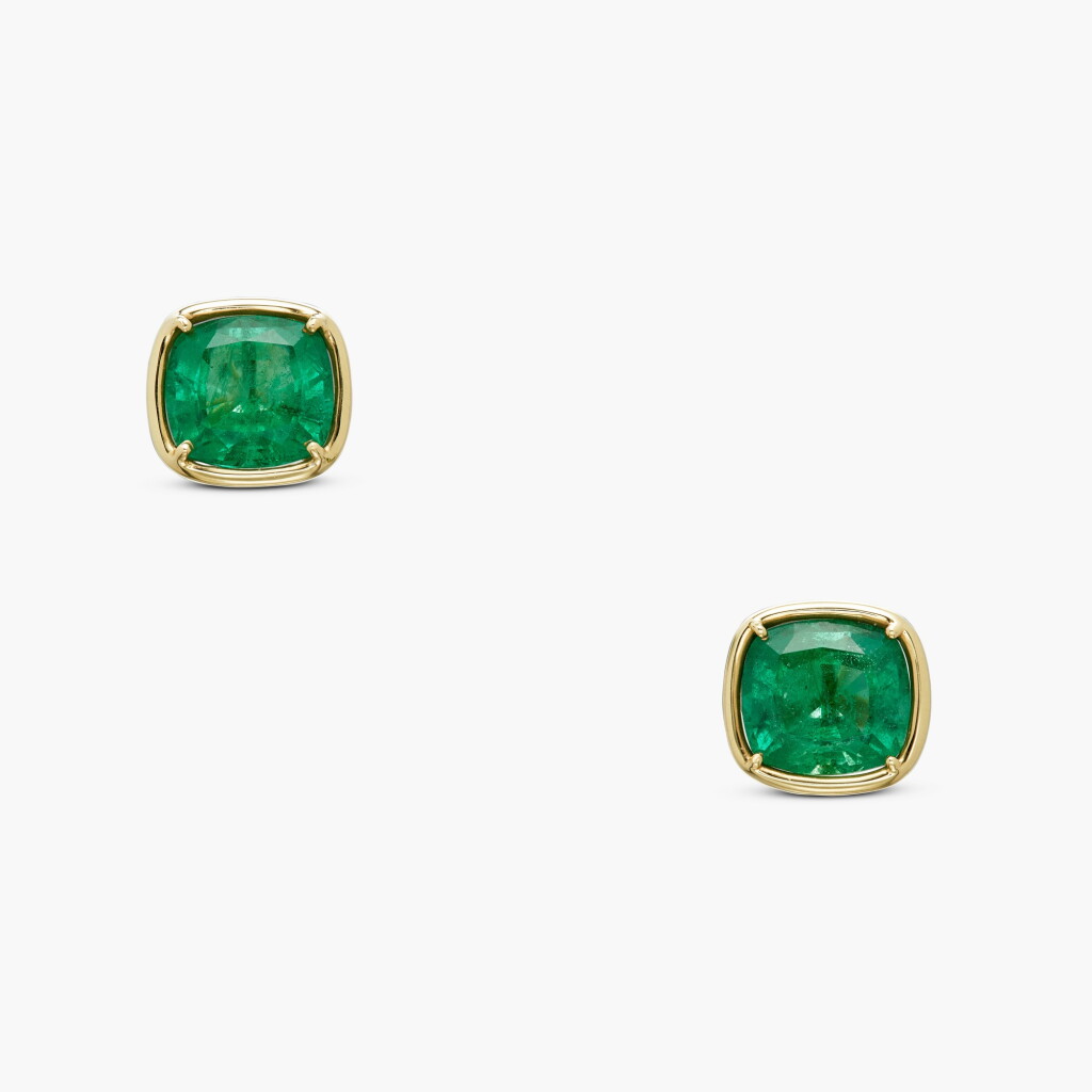 View full screen - View 1 of Lot 380. Pair of Emerald Earrings .