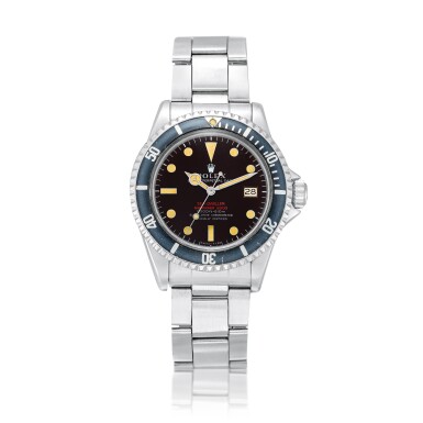 View full screen - View 1 of Lot 2256. "Double Red Patent Pending" Sea-Dweller, Reference 1665 | A stainless steel wristwatch with tropical dial, date and bracelet, Circa 1967 | 勞力士 | "Double Red Patent Pending" Sea-Dweller 型號1665 | 精鋼鏈帶腕錶,備棕式錶盤及日期顯示,約1967年製.