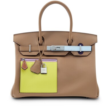View full screen - View 1 of Lot 32. Limited Edition Chai, Lime, Bleu Brume, Cassis and Nata Swift Colormatic Birkin 30 Palladium Hardware, 2023.