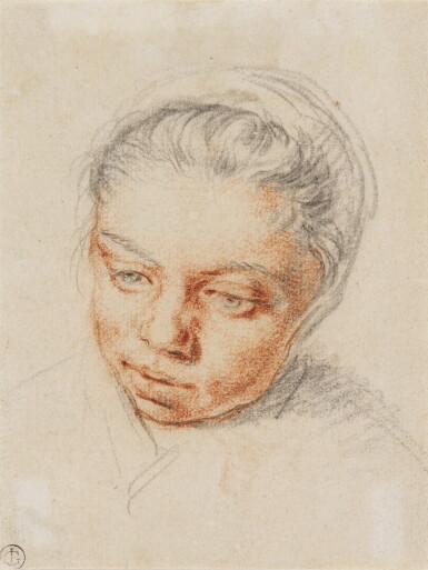 View full screen - View 1 of Lot 78. Head of a young girl, wearing a bonnet .