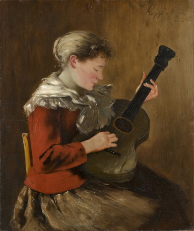 View full screen - View 1 of Lot 307. Woman playing the guitar.
