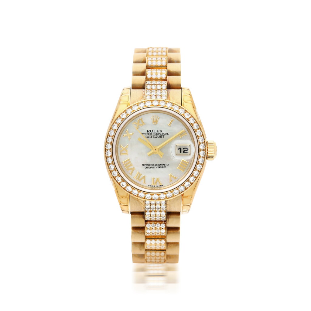 View full screen - View 1 of Lot 55. ROLEX | REFERENCE 179138 DATEJUST A YELLOW GOLD AND DIAMOND-SET AUTOMATIC WRISTWATCH WITH DATE AND BRACELET, CIRCA 2005.