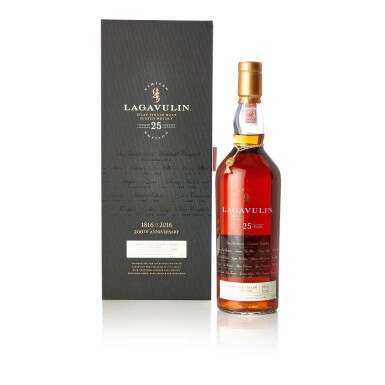 View full screen - View 1 of Lot 2115. Lagavulin 25 Year Old 200th Anniversary Edition 51.7 abv NV (1 BT75).