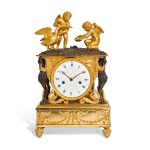 An Empire gilt and patinated bronze mantel clock, circa 1805