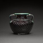 An Egyptian Deep Aubergine and Turquoise Faience Vase, Roman Period, circa 1st Century A.D.