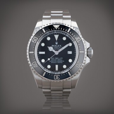 View full screen - View 1 of Lot 404. Sea-Dweller 'Deepsea', reference 116660 Montre bracelet en acier avec valve d'échappement à hélium et date | Stainless steel wristwatch with helium escape valve, date and bracelet Vers 2011 | Circa 2011.