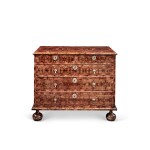 William and Mary Oyster Veneer Olivewood, Walnut and Elm Chest of Drawers, Circa 1685