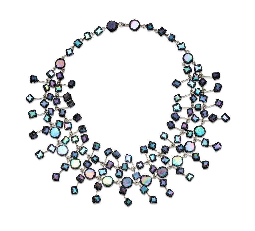 View full screen - View 1 of Lot 114. Purple Talosel & Mirrors Cocktail Necklace.