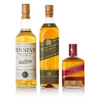View full screen - View 1 of Lot 2773. Johnnie Walker Blended Whisky and Ben Nevis Mixed Lot (2 BT70, 1 BT50).