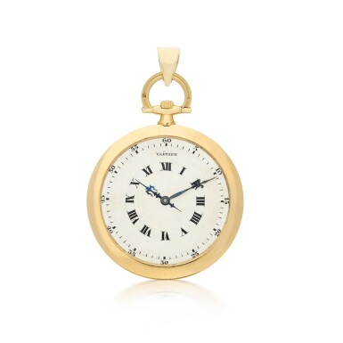 View full screen - View 1 of Lot 309. CARTIER | A YELLOW GOLD OPEN FACED WATCH, CIRCA 1925.