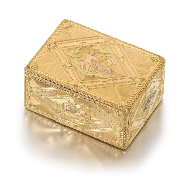 View full screen - View 1 of Lot 34. A four-colour gold snuff box, Charles Le Bastier, Paris, 1759/60.