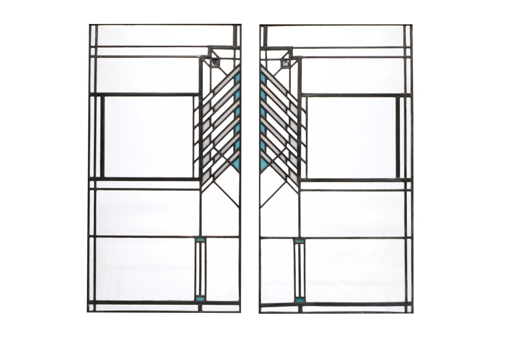 View full screen - View 1 of Lot 457. Pair of Windows from the Oscar Steffens House, Chicago, Illinois.