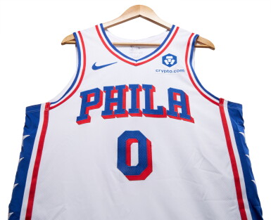 View full screen - View 1 of Lot 66. Tyrese Maxey Philadelphia 76ers 2023-2024 Game Worn Association Edition Jersey.
