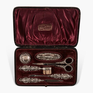 View full screen - View 1 of Lot 113. Oscar Wilde | Manicure set, said to have been presented to Wilde as a birthday gift by Robbie Ross and Reggie Turner, 1900.