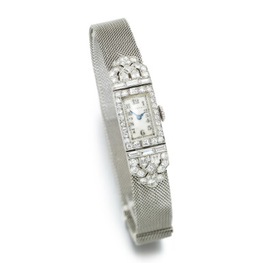 View full screen - View 1 of Lot 12. Diamond watch, circa 1930.