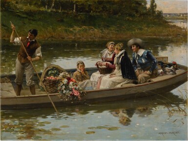 View full screen - View 1 of Lot 103. ADRIEN MOREAU | RETURN FROM MARKET.