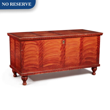 View full screen - View 1 of Lot 306. Federal Red Grain Paint-Decorated Blanket Chest, Probably York County, Pennsylvania, circa 1845.