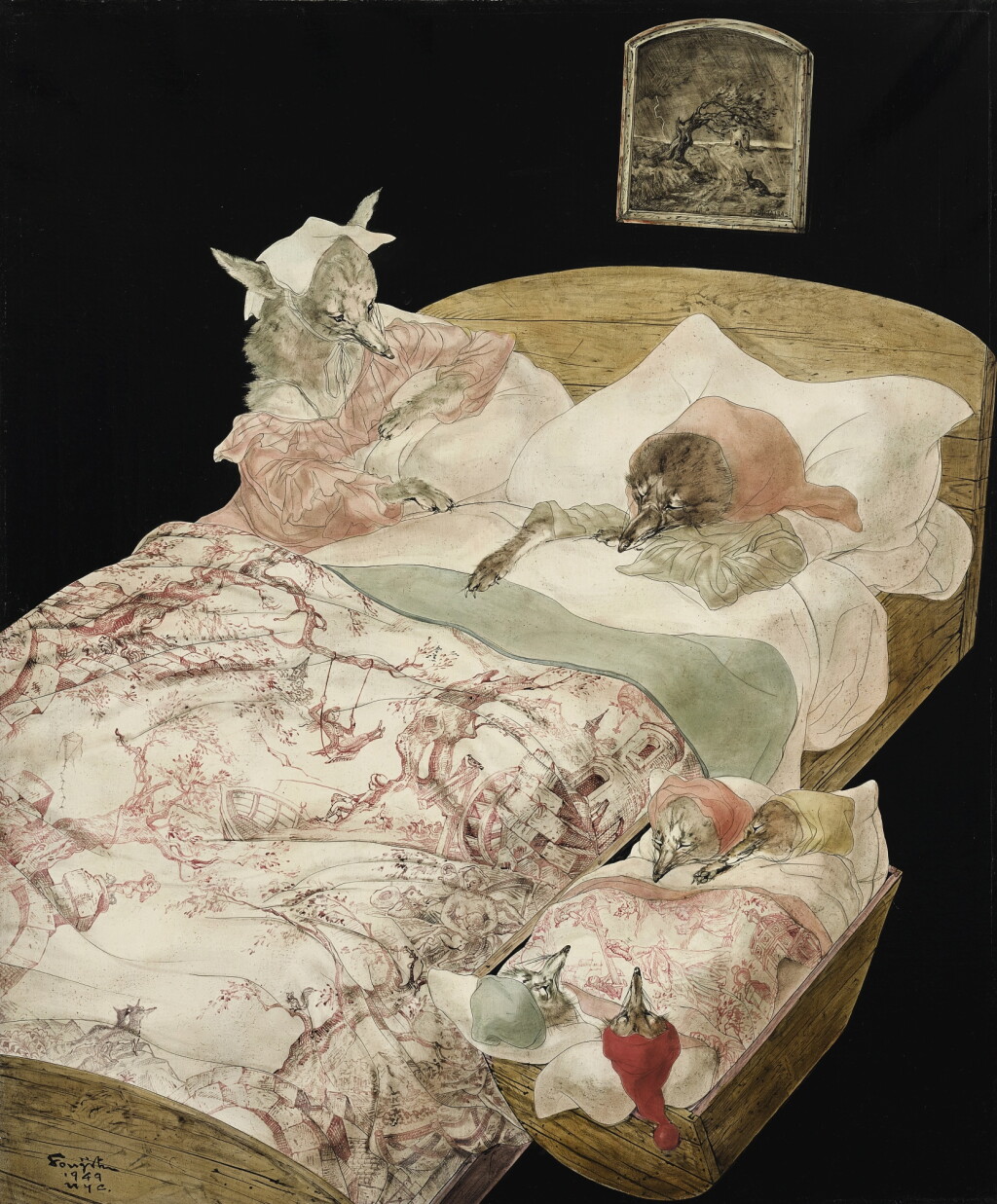 View full screen - View 1 of Lot 3. Léonard Tsuguharu Foujita 藤田嗣治 | Le rêve (Hommage à La Fontaine) 夢境(致敬拉封丹).