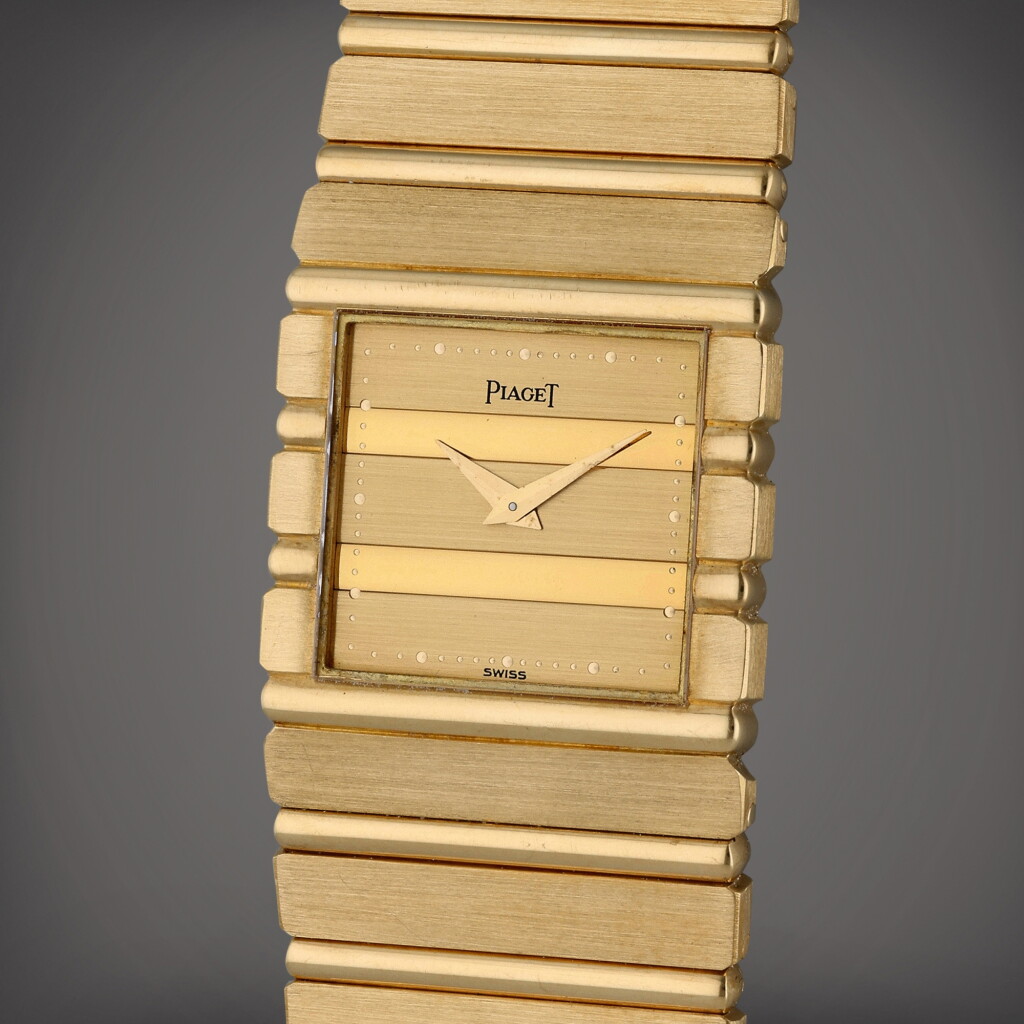 View full screen - View 1 of Lot 91. Reference 7131C 701 Piaget Polo | A yellow gold bracelet watch, Circa 1985.