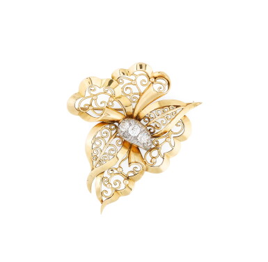 View full screen - View 1 of Lot 36. BROCHE DIAMANTS | DIAMOND BROOCH.