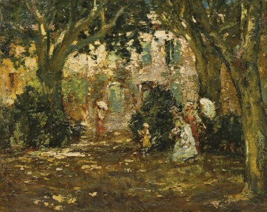 View full screen - View 1 of Lot 101. ADOLPHE-JOSEPH-THOMAS MONTICELLI | WOMEN IN A GARDEN.