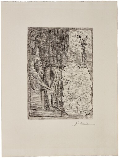 View full screen - View 1 of Lot 119. Sculpture et Vase de Fleurs, from la suite Vollard (B. 189; Ba. 348).