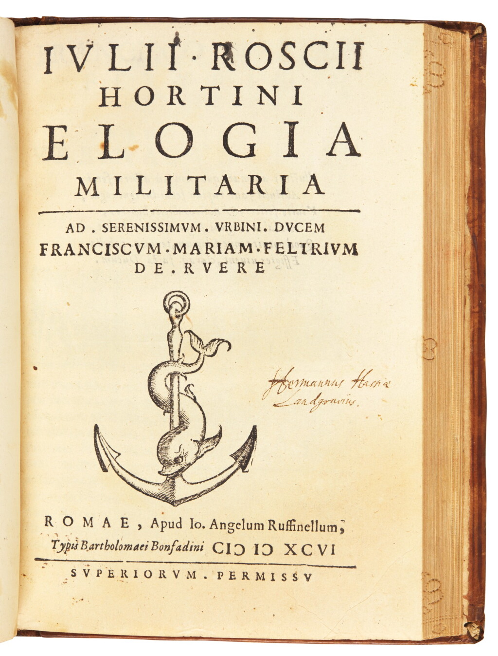 View full screen - View 1 of Lot 272. Lanteri, Delle offese et diffese delle citta, et fortezze, Venice, 1601, calf, Hermann of Hesse copy.
