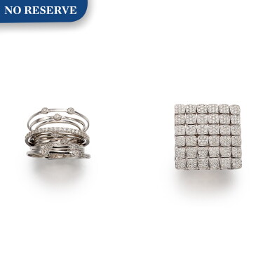 View full screen - View 1 of Lot 1220. TWO DIAMOND RINGS | 鑽石 戒指 兩枚 .