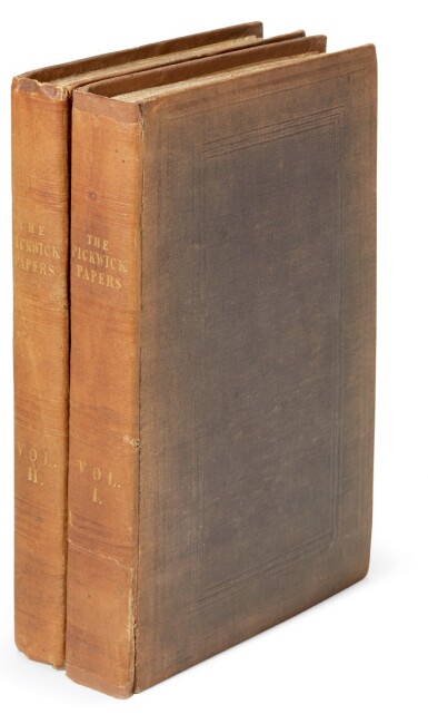 View full screen - View 1 of Lot 21. Dickens, The Posthumous Papers of the Pickwick Club, 1837, rare two volume edition.