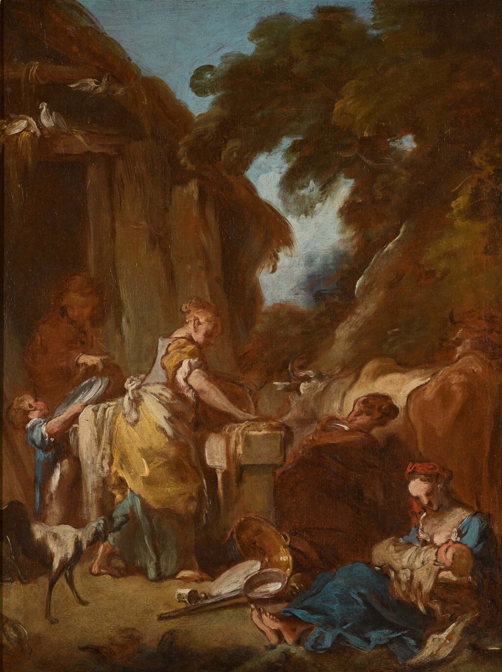 View full screen - View 1 of Lot 151. FRANÇOIS BOUCHER | A STUDY FOR LA FERME.