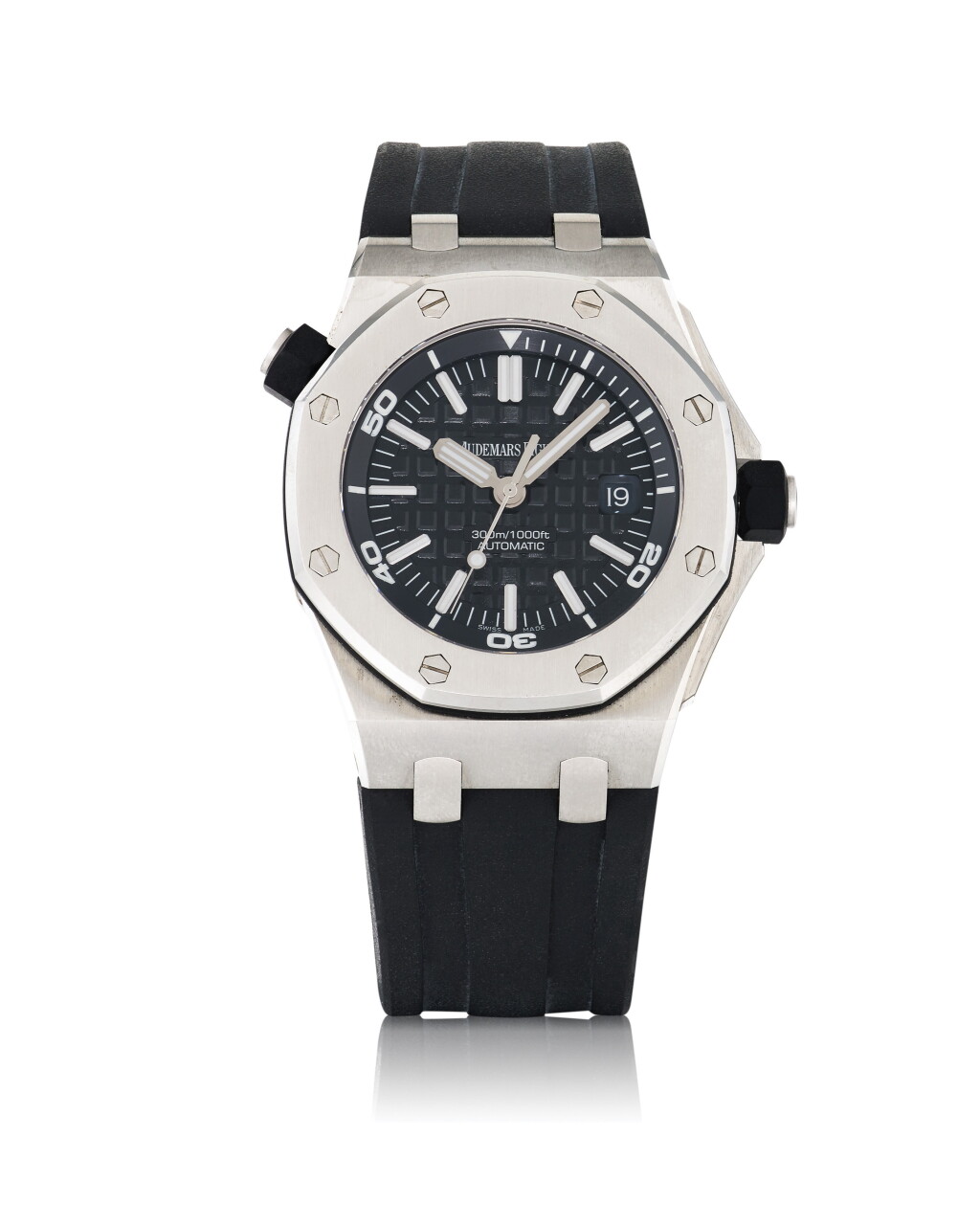 View full screen - View 1 of Lot 6. AUDEMARS PIGUET | ROYAL OAK OFFSHORE, REF 15703ST STAINLESS STEEL WRISTWATCH WITH DATE CIRCA 2012.