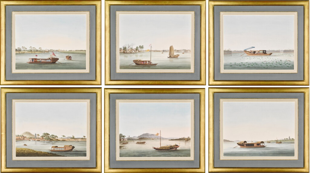 View full screen - View 1 of Lot 96. A set of six Chinese School paintings, 19th century.