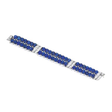 View full screen - View 1 of Lot 24. Van Cleef & Arpels | Sapphire and Diamond Bracelet, France.