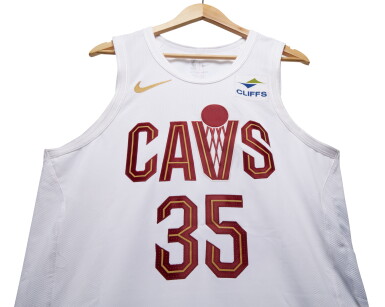 View full screen - View 1 of Lot 74. Isaac Okoro Cleveland Cavaliers 2023-2024 Kia NBA Tip-Off Game Worn Association Edition Jersey .