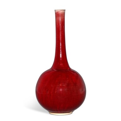 View full screen - View 1 of Lot 155. A 'Langyao' red-glazed bottle vase, Qing dynasty, Kangxi period.