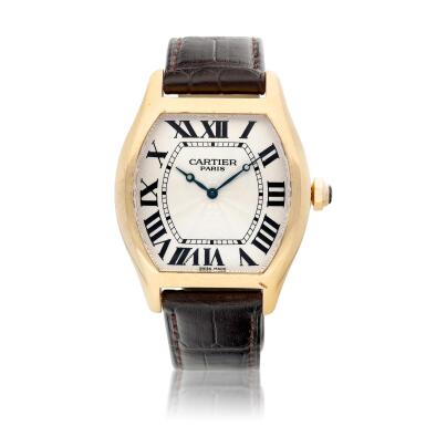 View full screen - View 1 of Lot 2008. Collection Privée Cartier Paris Tortue, Reference 2763J | A large pink gold wristwatch, Circa 2000 | 卡地亞 | Collection Privée Cartier Paris Tortue 型號2763J | 粉紅金腕錶,約2000年製.