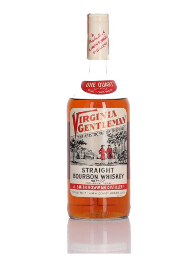 View full screen - View 1 of Lot 154. A. Smith Bowman Virginia Gentleman 4 Year Old 90 Proof NV (1 Bottle Quart).
