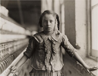 View full screen - View 1 of Lot 95. 'Ten-Year Old Spinner in Carolina Cotton Mill'.