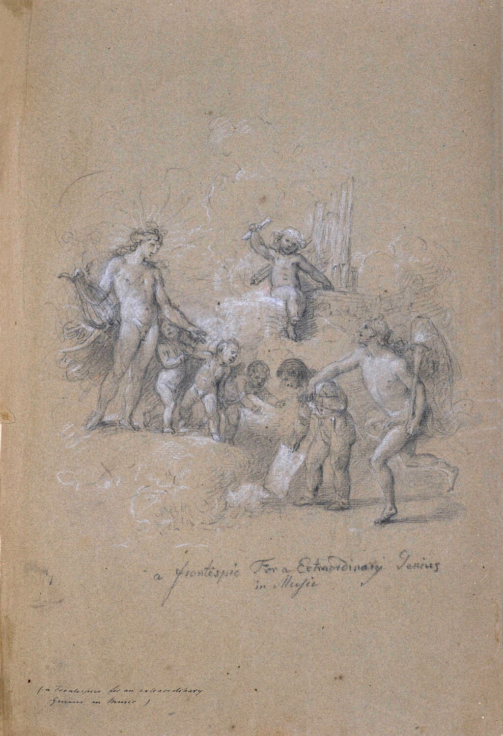 View full screen - View 1 of Lot 89. JOHAN JOSEPH ZOFFANY, R.A. | A FRONTISPIECE FOR AN EXTRAORDINARY GENIUS IN MUSIC.