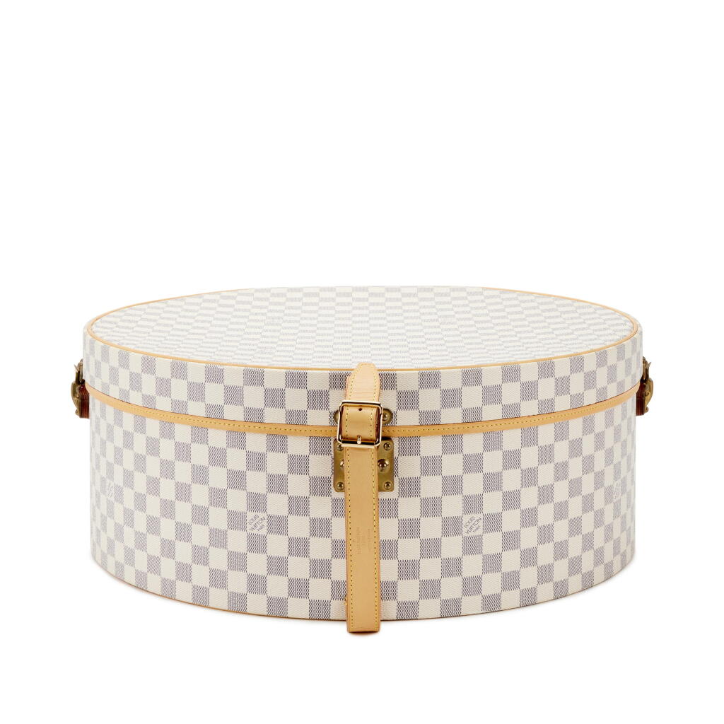 View full screen - View 1 of Lot 154. Damier Azur Coated Canvas Boîte Chapeau 50 Gold Hardware, 2007.