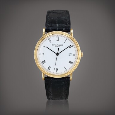 View full screen - View 1 of Lot 635. Calatrava, reference 3944J Montre bracelet en or jaune avec date | Yellow gold wristwatch with date Vers 1990 | Circa 1990.